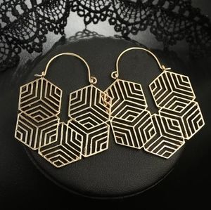 Classic Ancient Retro African Gold Metal Earrings